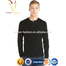 Men Cashmere Wool Sweater Buttons Cashmere Sweater